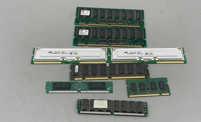 Lot of 8 Vintage Computer RAM Memory Modules DDR2 RDRAM SDRAM Samsung Micron - Image 1 of 3