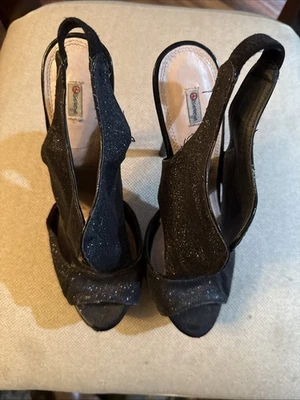 NUEVO Zapatos para mujer Osnazzie brillantes plataforma de aguja punta abierta talla 8 con tacones de 5" Foto 1 de 3