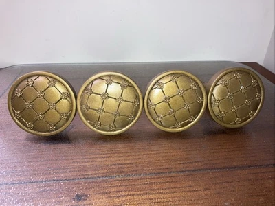 Комплект из 4 винтажных держателей для штор драпировки завязок золотой круглый медальон - Изображение 1 из 4