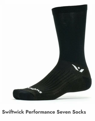 1- MEIAS Swiftwick Performance Seven 83% nylon/13% olefino/4% elastano - Imagem 1 de 4