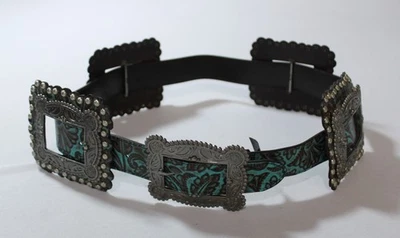 Cinturón Concho Mujer Lucky & Blessed Western Estampado Floral BE5 Turquesa Pequeño Foto 1 de 4