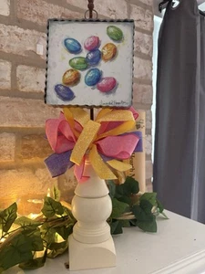 Round Top Collection Easter Display With Easter Egg Gallery And Ribbon. - Picture 1 of 3