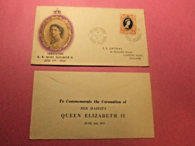 1953 Coronation FDC - Turks and Caicos, plus Info Card - Image 1 of 3