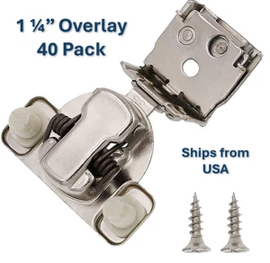 DecoBasics 1-1/4" Overlay Soft Close Schrank Scharniere - Front Frame - 40 Pack - Neu - Bild 1 von 5