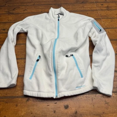 Chaqueta polar Eddie Bauer para mujer blanca Polartech cremallera completa talla pequeña Foto 1 de 4