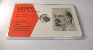 Moneta in oro Lenin Russia con card NUOVA - Picture 1 of 4