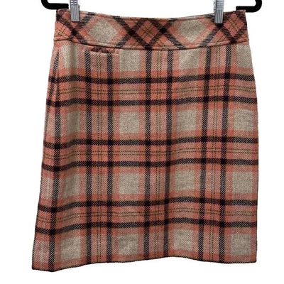 Falda LL Bean para mujer 10P línea A cuadros lana ajuste favorito preparación Cabincore Academia Foto 1 de 4