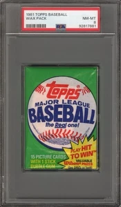 1981 Topps Baseball ungeöffnet Wax Pack PSA 8 NM-MT Baines Raines HOF RC Year - Bild 1 von 2
