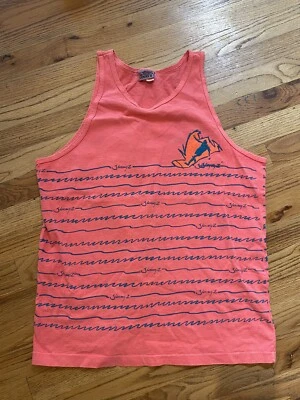 Vintage 80s 90s Jimmy'Z Tank Top T-Shirt Jimmyz Pink Neon SMALL / MEDIUM Allover - Image 1 of 4