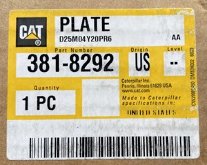 381-8292 Plate-Reaction Caterpillar. D25M04Y20PR6 - Picture 1 of 3