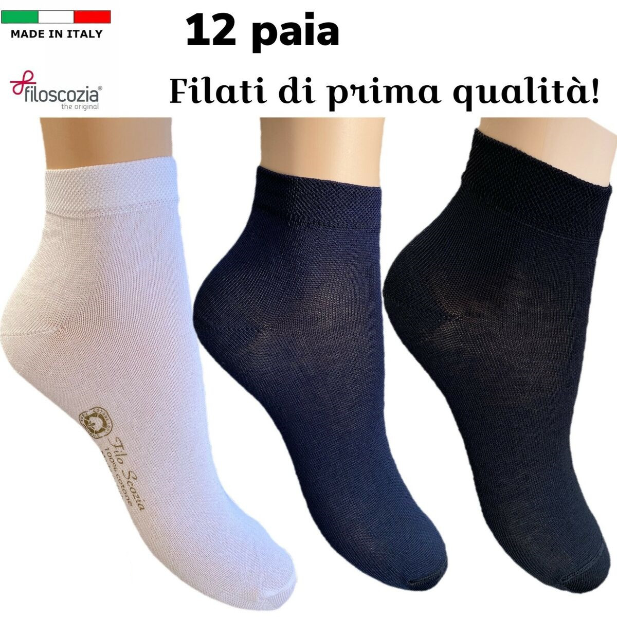 Calzini Fantasmini Donna 12 Paia - Cotone, Antiscivolo, Taglia 39-42, Ideali Per Sport E Quotidiano - Foto 4