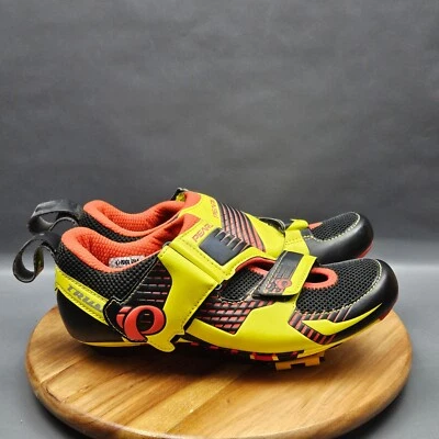 Tênis de ciclismo Pearl Izumi Tri Fly IV carbono triatlo masculino tamanho 6.5 preto amarelo - Imagem 1 de 4
