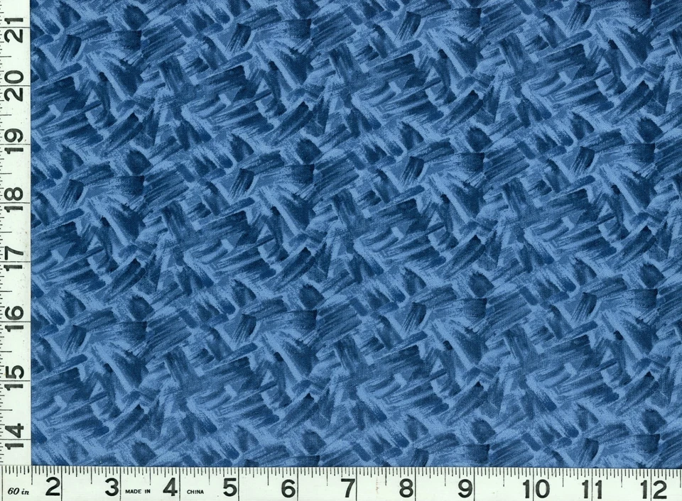 MDG Dark Blue Paint Strokes on Blue Quilting Sewing Fabric by the Yard #685