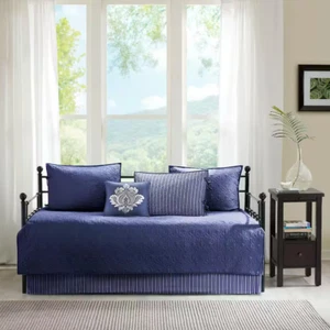 Mansfield 6-Piece Navy Reversible Daybed Bedding Set - Picture 1 of 12