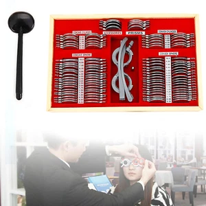 104-teiliges optisches Objektiv Optometrie Rand Kit Set mit kostenlosem Optometrietest Proberahmen USA - Bild 1 von 12