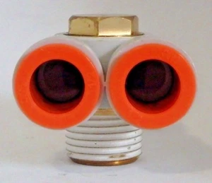 SMC Fittings DOUBLE MALE ELBOW 1/2" NPT 1/2" TUBE ,Lot of (10) # KQ2Z13-37S - Picture 1 of 4