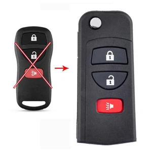 Fliping Fold Remote Key Shell for Nissan Titan 3Buttons 02-2016 KBRASTU15 - Imagen 1 de 7