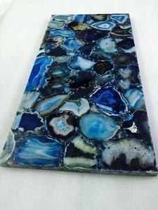 Blue Agate Console Table Agate Stone Coffee Table Agate Cafeteria TableTop Decor - Picture 1 of 5