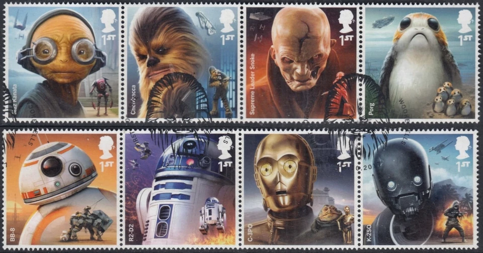 GB 2017 Star Wars Aliens and Droids set  SG 4007 - 4014   fine used - Image 1 of 1