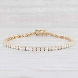 3MM Tennis Bracelet 8CT Round Lab Created Diamond 14k Yellow Gold Plated 7.5 In - Picture 1 of 2