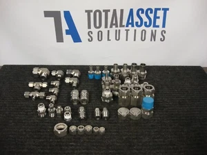 KONVOLUT 48 SWAGELOK VERSCHIEDENE EDELSTAHL ARMATUREN ADAPTER  - Bild 1 von 11