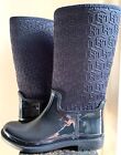 Tommy Hilfiger &#39;SARAY&#39; 8M Navy Rubbber/Neoprene Knee High Boots Women&#39;s New