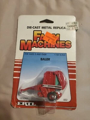 Case IH Round Baler 1/64 Ertl Toy #482 Die Cast Metal Farm Machines 1986 hay red - Image 1 of 2