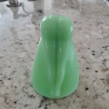 Vintage McKee Bottoms Up Shot Glass Jadeite Green Uranium Glass PAT #77725 Glows