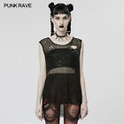 Punk Rave Women Gothic Sweater Vest Irregular Broken Hole Sleeveless Sweater