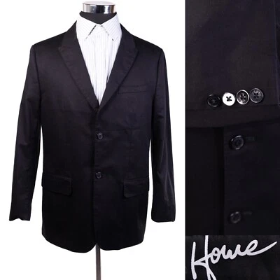 Howe NORDSTROM Mens Sport Coat Blazer Suit Jacket Two Button Black 44R Slim Fit - Image 1 of 4