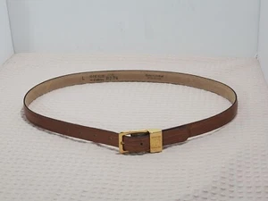 Vintage Anne Klein for Calderon brauner Ledergürtel L Made in US 8234 goldene Schnalle - Bild 1 von 6