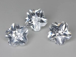 CZ White 5x5mm 7x7mm 8x8mm 10x10mm Flower Cut Loose AAA Cubic Zirconia Gemstone - Imagen 1 de 7