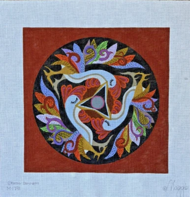 Calico 鸡手绘针绣帆布 Maggie M-1791 Kathy Dennett 18 克拉 — 第 1/4 张图片