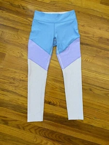 Outdoor Voices Women 7/8 Springs Colorblock Leggings Blue Lavender Pink MEDIUM - Picture 1 of 7
