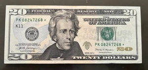 2017A $20 FEDERAL RESERVE STAR SERIES NOTE PK08247268* HIGH GRADE VERY NICE LM - Picture 1 of 2