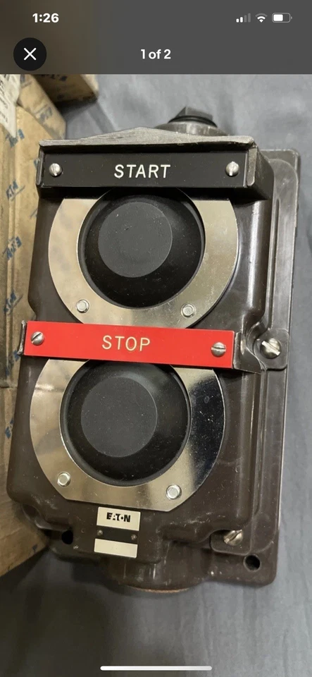 EATON HEAVY DUTY PUSHBUTTON STATION 10250H1884 NEMA 3-4 AC/DC 2 ELEM New No Box - Image 1 of 1