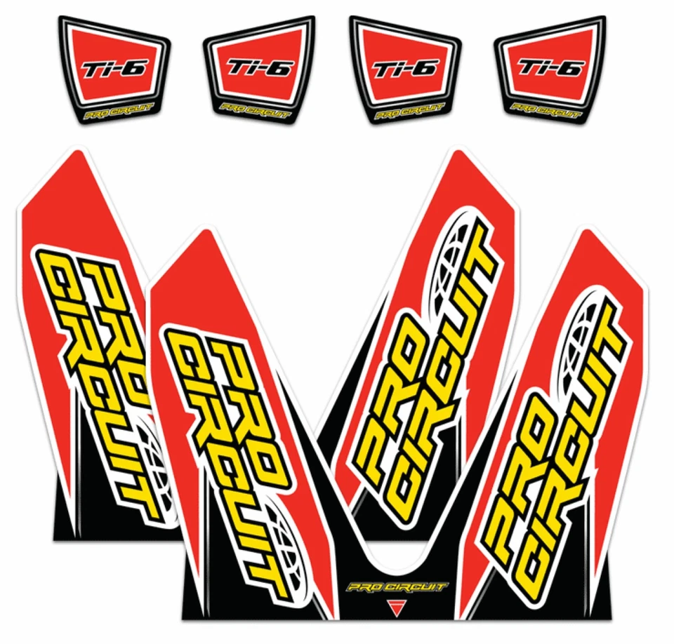 Kit de calcomanías de escape Pro Circuit rojo/amarillo/negro Ti-6 (DC14TI6-CRF) Foto 1 de 1