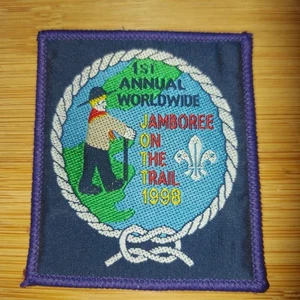 UK Scouting 1st Annual Worldwide Jamboree On The Trail 1998 Blanket Badge - Picture 1 of 1