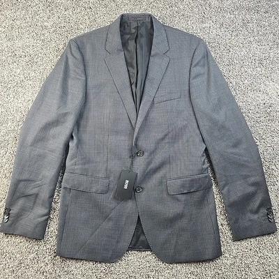 Hugo Boss Jacket Mens 40L Gray Striped James3 Wool Sport Blazer NWT $495 READ  - Image 1 of 4