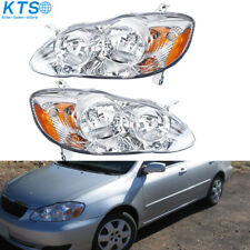 Left+Right Headlight For 2003-2008 Toyota Corolla Replacement Halogen Type Clear