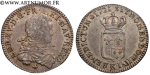 Louis XV - 1/6 d'écu de France, 1721Rf K Bordeaux - Picture 1 of 1