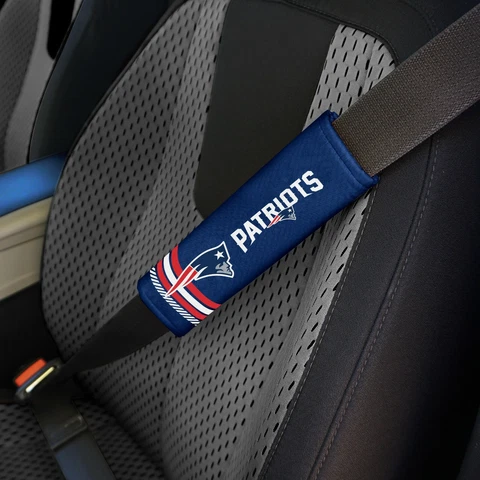 New England Patriots Set of 2 Rally Design Premium Seat Belt Shoulder Pad Covers Cover