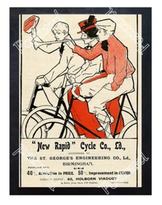 Historic New Rapid Cycle Co. Ltd., Birmingham, 1898 Advcertising Postcard - Picture 1 of 2