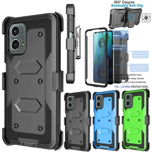 Funda con clip para cinturón para PC para Moto G 5G 2025 2024 2023 + Protector de pantalla incorporado - Imagen 1 de 35