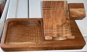 Herren Vintage Holz Kommode Diener Schmuckkästchen Caddy Organizer - Bild 1 von 9