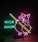 Joli panneau lumineux rack billard cochon néon décoration salle de jeux mur visuel 19"x15"