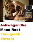 Ashvagandha Maca Root Fenugreek Extract Capsules Supplement For Men & Women F/S
