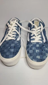 Vans Old Skool Stacked Platform Woven Denim Sneakers Blue Women's 10 - Picture 1 of 8