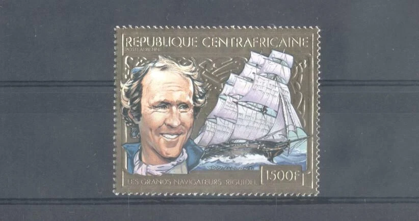 (870301) Famous Persons, Ship, Gold, Navigator, Centr.Afr.Republic - Image 1 of 1