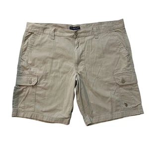 U.S. Polo Assn. Cargo Shorts Relaxed Fit Casual Khaki Beige Mens Size W46 - Picture 1 of 12